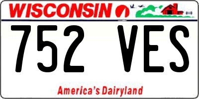 WI license plate 752VES