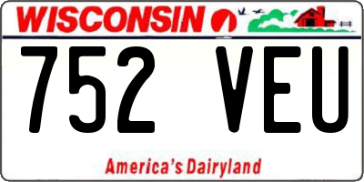 WI license plate 752VEU