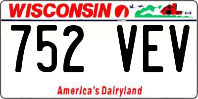 WI license plate 752VEV
