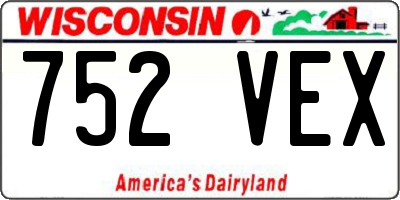 WI license plate 752VEX