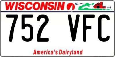 WI license plate 752VFC