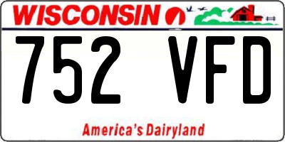 WI license plate 752VFD