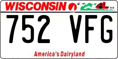 WI license plate 752VFG