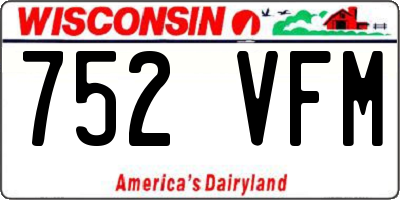 WI license plate 752VFM