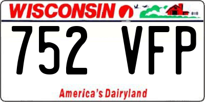 WI license plate 752VFP