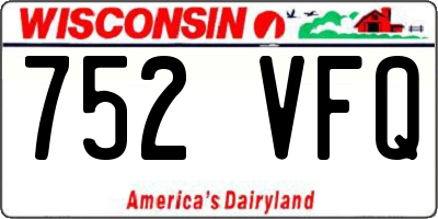 WI license plate 752VFQ