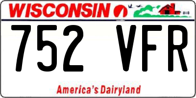 WI license plate 752VFR