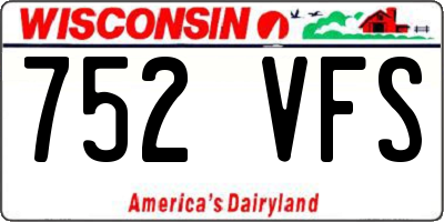 WI license plate 752VFS