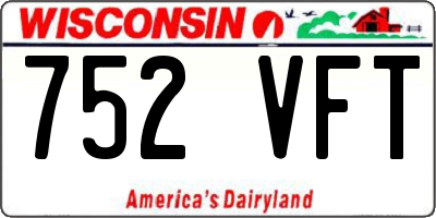 WI license plate 752VFT
