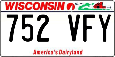 WI license plate 752VFY