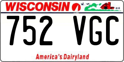 WI license plate 752VGC