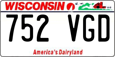 WI license plate 752VGD