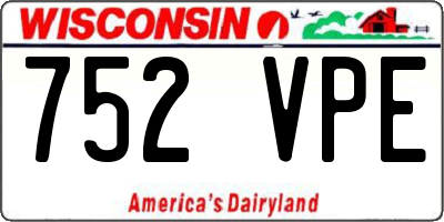 WI license plate 752VPE