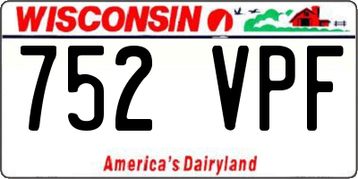 WI license plate 752VPF