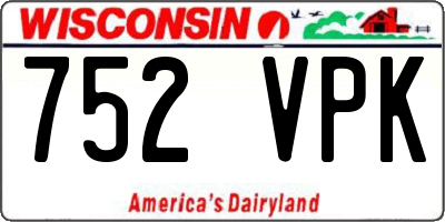 WI license plate 752VPK