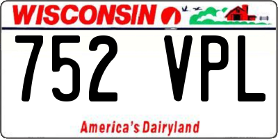 WI license plate 752VPL