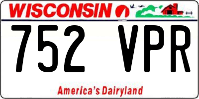 WI license plate 752VPR