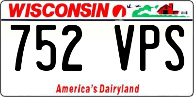 WI license plate 752VPS