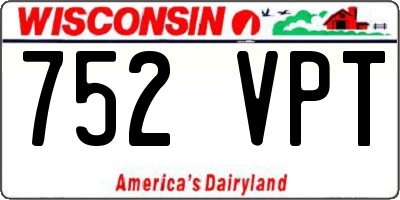 WI license plate 752VPT