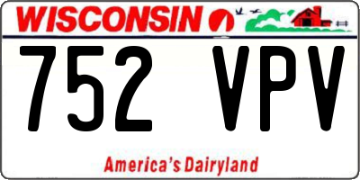 WI license plate 752VPV