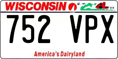 WI license plate 752VPX