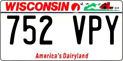 WI license plate 752VPY