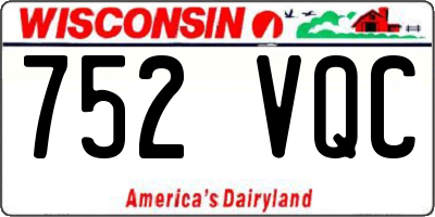 WI license plate 752VQC