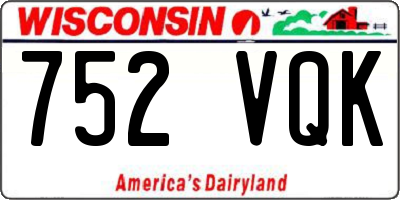 WI license plate 752VQK