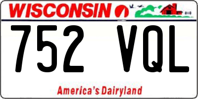 WI license plate 752VQL