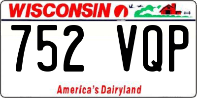 WI license plate 752VQP