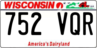 WI license plate 752VQR