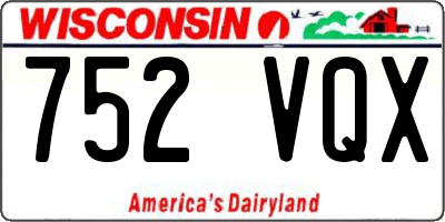WI license plate 752VQX