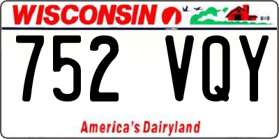 WI license plate 752VQY