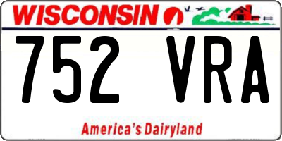 WI license plate 752VRA
