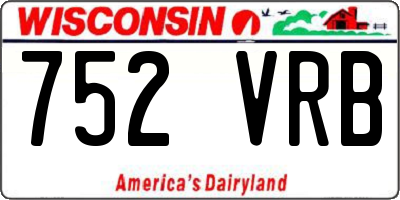WI license plate 752VRB