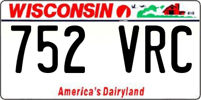 WI license plate 752VRC