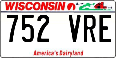 WI license plate 752VRE