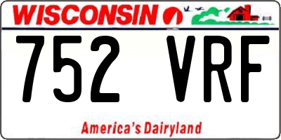 WI license plate 752VRF