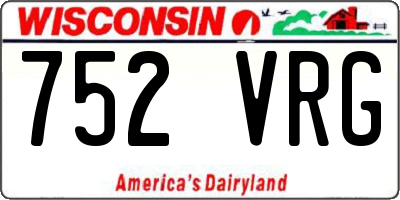WI license plate 752VRG