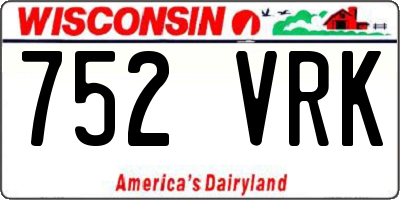WI license plate 752VRK