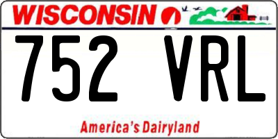 WI license plate 752VRL