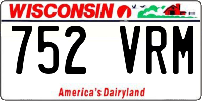 WI license plate 752VRM