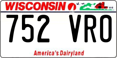 WI license plate 752VRO