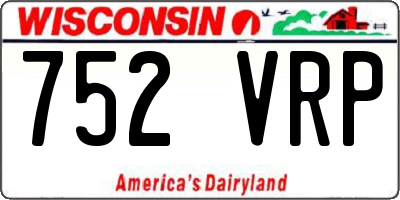 WI license plate 752VRP
