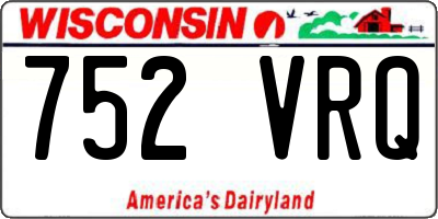WI license plate 752VRQ