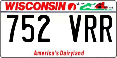 WI license plate 752VRR