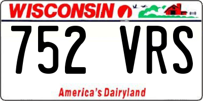 WI license plate 752VRS