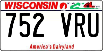 WI license plate 752VRU