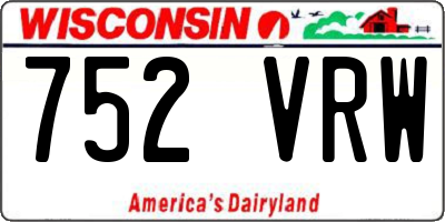 WI license plate 752VRW
