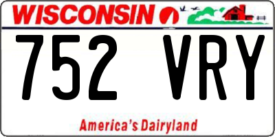 WI license plate 752VRY